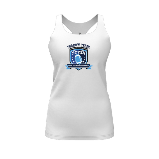 [FT0TRBWH-FYS-LOGO2] Decker Racerback Tank Top (Female Youth S, White, Logo 2)