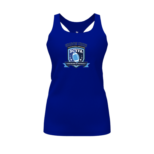 [FT0TRBRY-FYS-LOGO2] Decker Racerback Tank Top (Female Youth S, Royal, Logo 2)