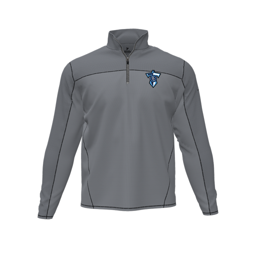 [CUS-DFW-QTRZ-PER-LSL-GRY-AS-LOGO1] Quarter Zip Pullover (Adult S, Gray, Logo 1)