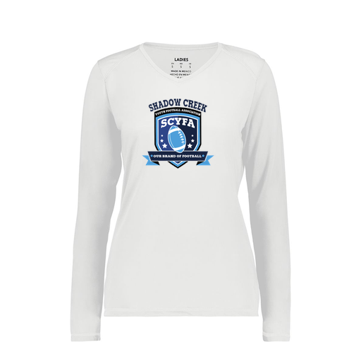 [6847.005.XS-LOGO2] Women's SoftTouch Long Sleeve (Female Adult XS, White, Logo 2)