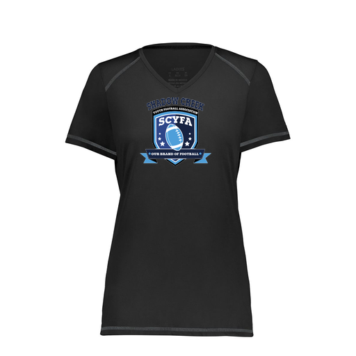 [6844.080.XS-LOGO2] Women's SoftTouch Short Sleeve (Female Adult XS, Black, Logo 2)