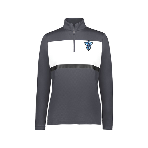 [222791.F52.XS-LOGO1] Ladies Bold 1/4 Zip Pullover (Female Adult XS, Gray, Logo 1)