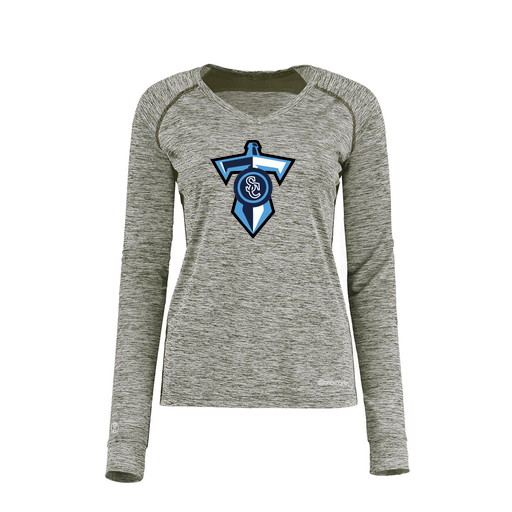 [222770.K94.XS-LOGO1] Ladies Electric Long Sleeve Shirt (Female Adult XS, Gray, Logo 1)