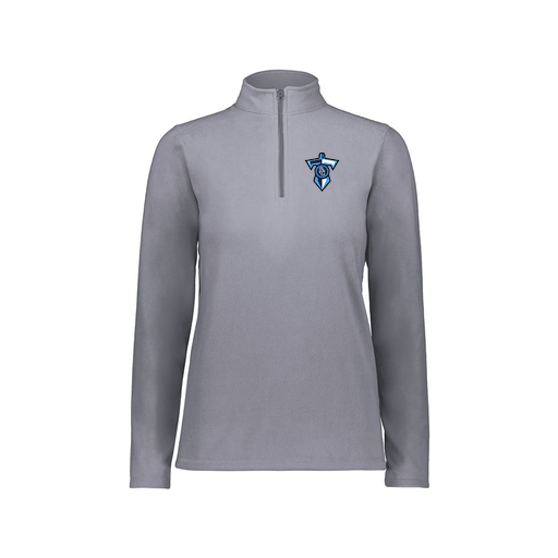 [6864.059.XS-LOGO1] Ladies MicroFleece 1/4 Zip Pullover (Female Adult XS, Gray, Logo 1)