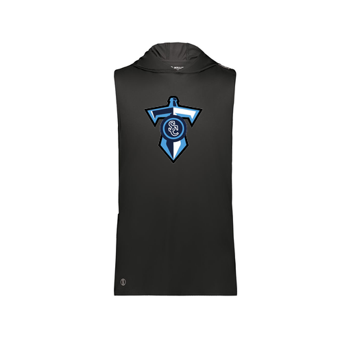 [222590.080.XS-LOGO1] Men's CoolDry Sleeveless Hoodie (Adult XS, Black, Logo 1)