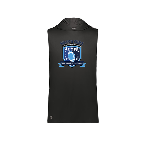 [222590.080.XS-LOGO2] Men's CoolDry Sleeveless Hoodie (Adult XS, Black, Logo 2)