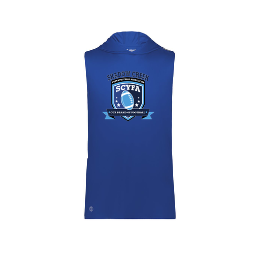[222590.060.XS-LOGO2] Men's CoolDry Sleeveless Hoodie (Adult XS, Royal, Logo 2)