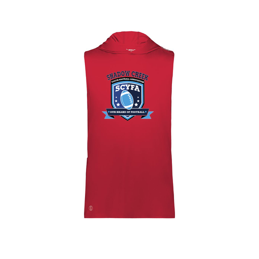 [222590.083.XS-LOGO2] Men's CoolDry Sleeveless Hoodie (Adult XS, Red, Logo 2)