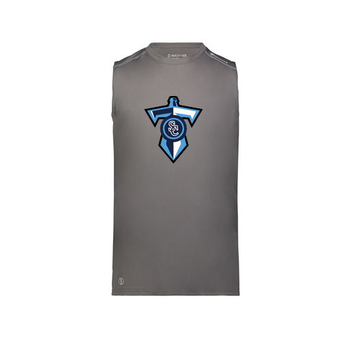 [222593.98D.S-LOGO1] Men's CoolDry TankTop (Adult S, Gray, Logo 1)