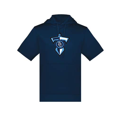 [6871.065.S-LOGO1] Men's Dri Fit Short Sleeve Hoodie (Adult S, Navy, Logo 1)