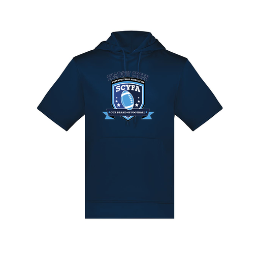 [6871.065.S-LOGO2] Men's Dri Fit Short Sleeve Hoodie (Adult S, Navy, Logo 2)
