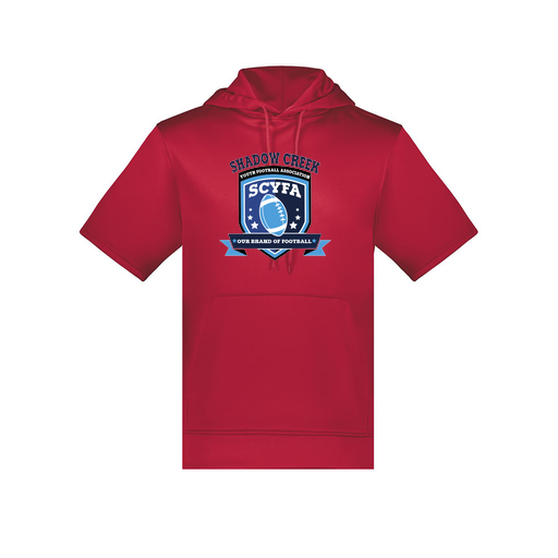 [6871.083.S-LOGO2] Men's Dri Fit Short Sleeve Hoodie (Adult S, Red, Logo 2)
