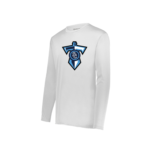 [222822.005.XS-LOGO1] Men's LS Smooth Sport Shirt (Adult XS, White, Logo 1)