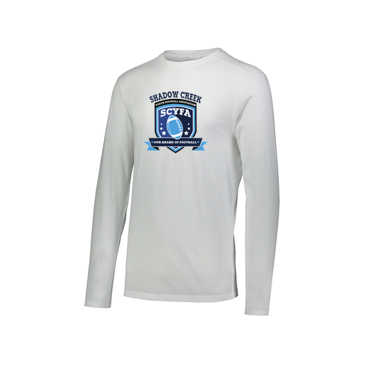 [FTLCUBWH-AXS-LOGO2] Decker Men's Tri-Blend T-Shirt - Long Sleeve (Adult XS, White, Logo 2)