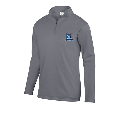 [FOLQFFGY-AS-LOGO2] Decker Men's FlexFleece 1/4 Zip (Adult S, Gray, Logo 2)