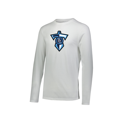 [FTLCUBWH-YS-LOGO1] Decker Youth Tri-Blend T-Shirt - Long Sleeve (Youth S, White, Logo 1)