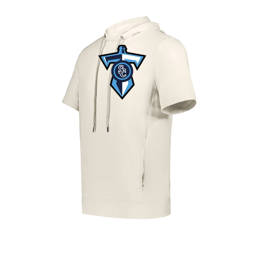 [222605-WHT-YS-LOGO1] YOUTH VENTURA SOFT KNIT SHORT SLEEVE HOODIE (Youth S, White, Logo 1)
