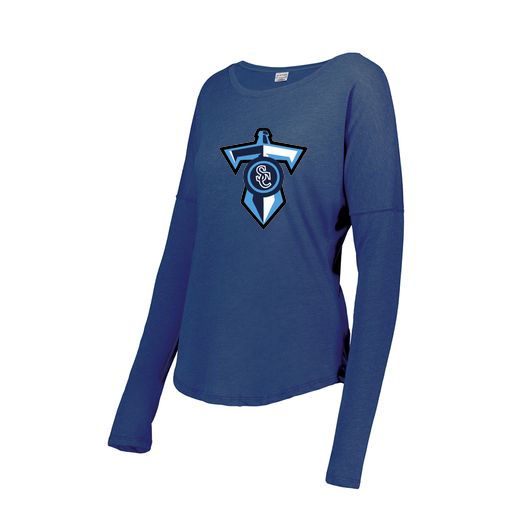 [FTLCUBRY-FAXS-LOGO1] Decker Women's Tri-Blend T-Shirt - Long Sleeve (Female Adult XS, Royal, Logo 1)