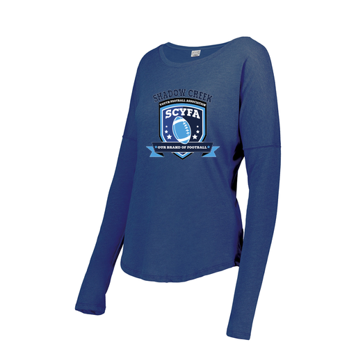 [FTLCUBRY-FAXS-LOGO2] Decker Women's Tri-Blend T-Shirt - Long Sleeve (Female Adult XS, Royal, Logo 2)